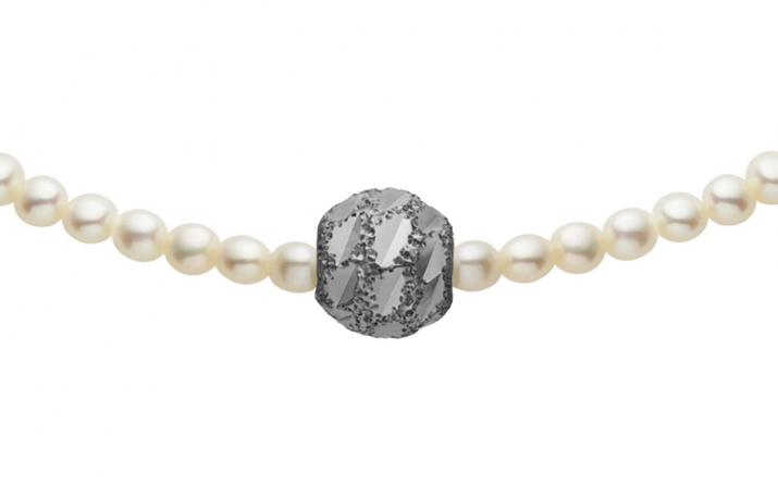 黑金珍珠和金属球手链 - Redline - 0++