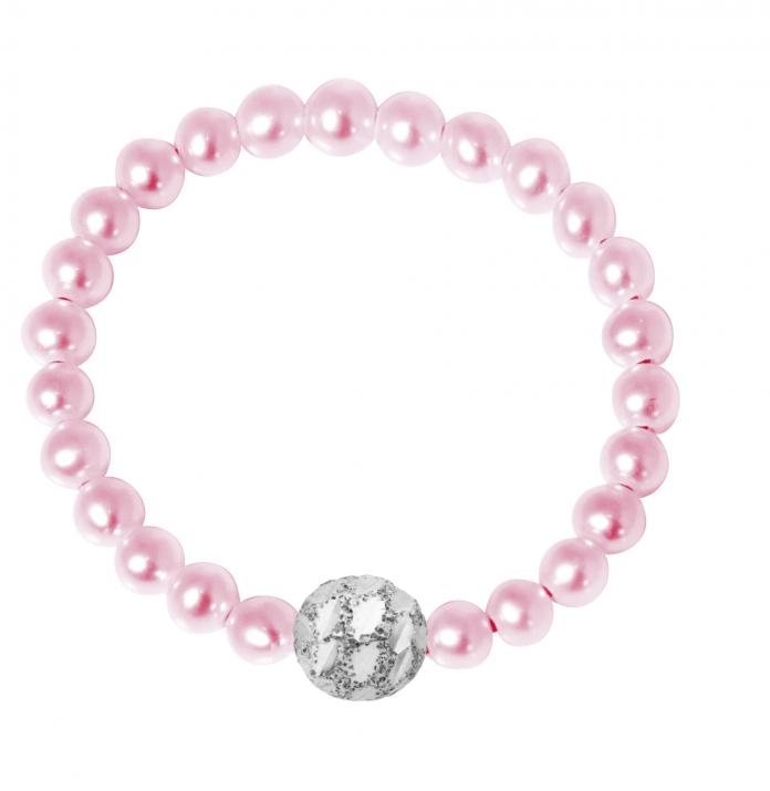 白金珍珠和金属球戒指 - Redline - 0++