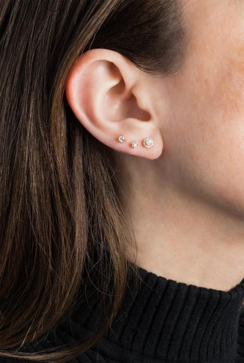 Joli Rêve 0.29克拉圆形钻石黄金耳饰 - Redline - 0++