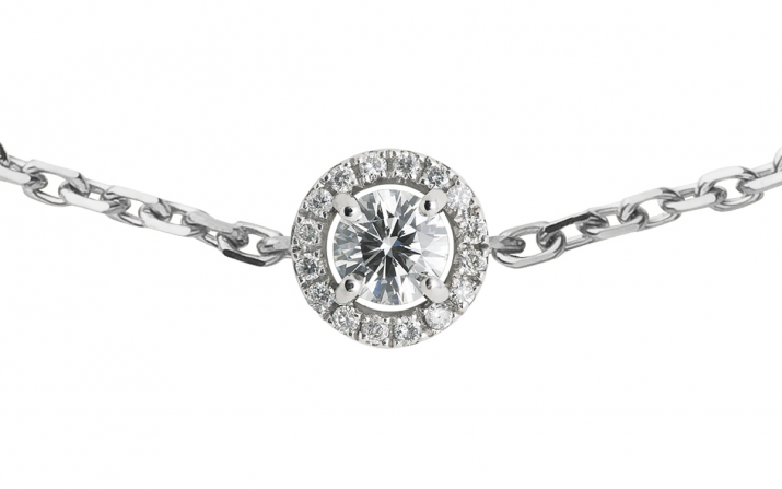 Joli Reve 0.19克拉圆形钻石白金链制女士手链 - Redline - 0++