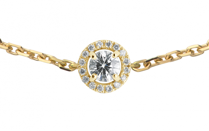 Joli Reve 0.19克拉圆形钻石黄金链制女士手链 - Redline - 0++