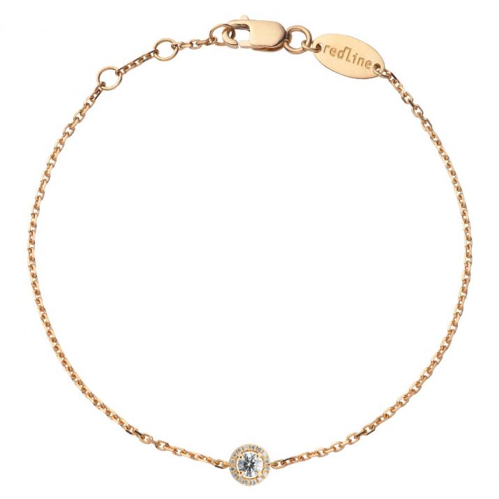 Joli Reve 0.19克拉圆形钻石玫瑰金链制女士手链 - Redline