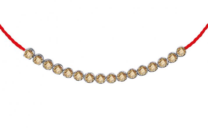 白金包镶香槟钻石之河手绳 - Redline - 0++