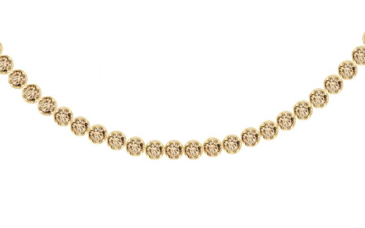 黄金包镶香槟钻石之河手链 - Redline - 0++