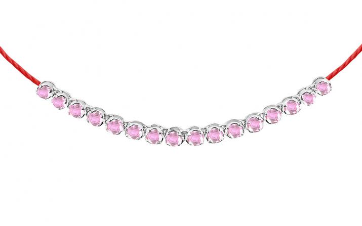 0.29克拉白金爪形钩镶粉钻手绳 - Redline - 0++