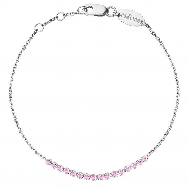 0.29克拉白金爪形钩镶粉钻手链 - Redline - 0++