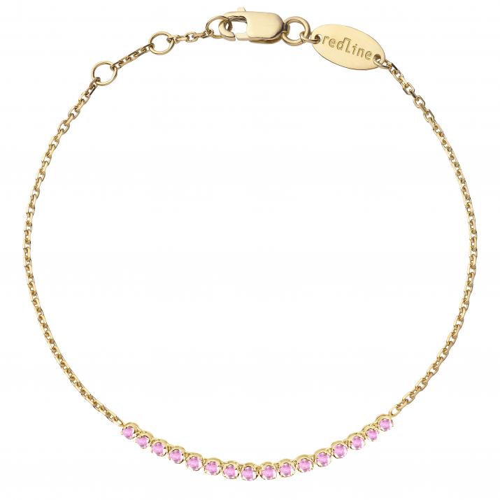 0.29克拉黄金爪形钩镶粉钻手链 - Redline - 0++