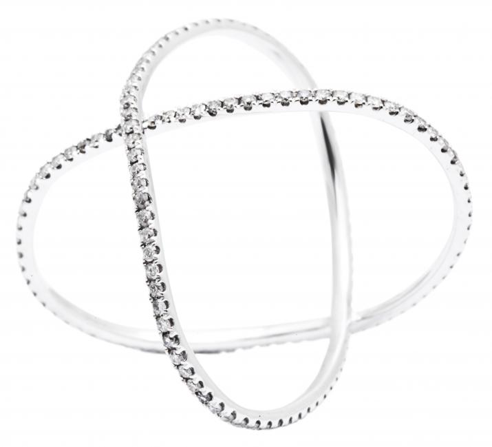 Maligne 0.45克拉圆形钻石白金戒指 - Redline