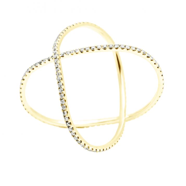 Maligne 0.45克拉圆形钻石黄金戒指 - Redline