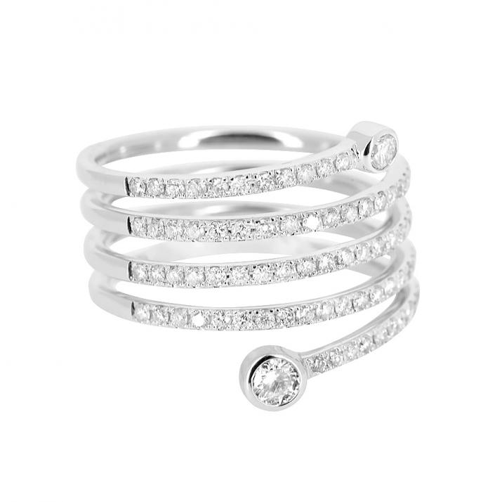 Maniérée 0.65克拉圆形钻石白金戒指 - Redline - 0++