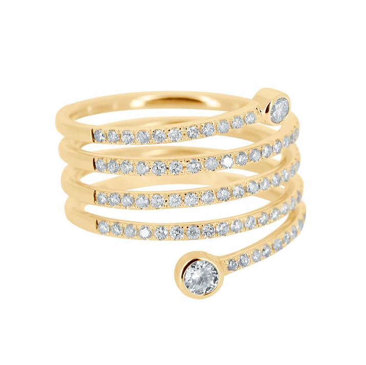 Maniérée 0.65克拉圆形钻石黄金戒指 - Redline - 0++