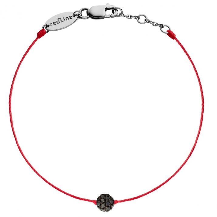 Pompon Kcolor 0.21克拉圆形黑钻黑金绳制男士手链 - Redline - 0++