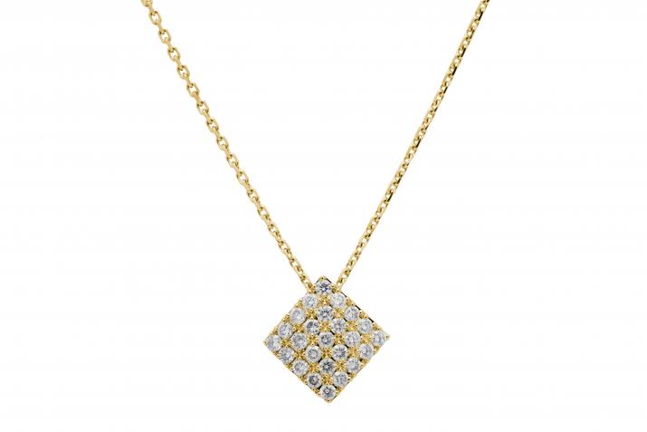 0.54克拉镶钻菱形黄金项链 - Redline