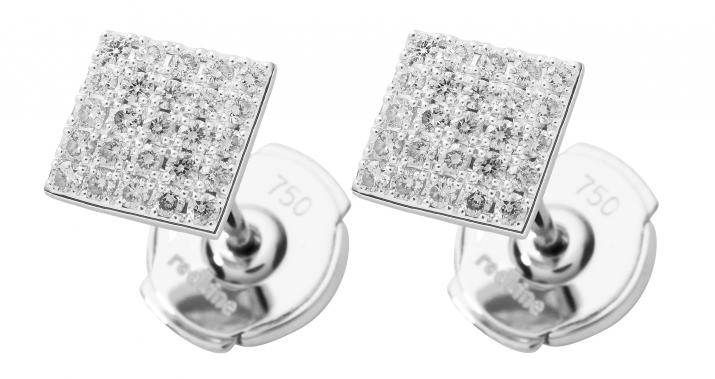 0.54克拉镶钻菱形白金耳钉 - Redline