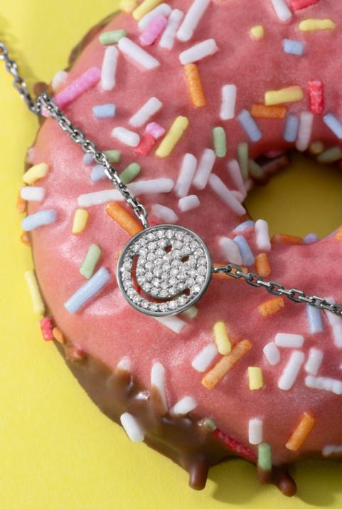 黑金镶钻笑脸手链 - Redline - 0++