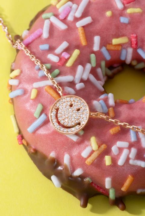 玫瑰金镶钻笑脸手链 - Redline - 0++