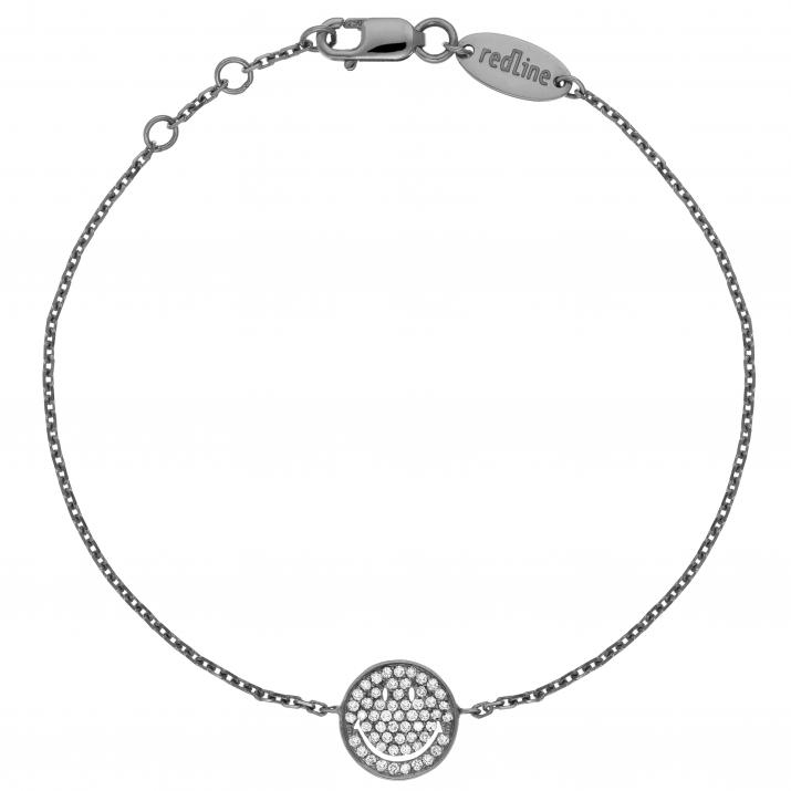 黑金镶钻笑脸手链 - Redline - 0++