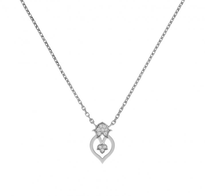 Chain Necklace Lady Rose White Gold RedLine Jewelry - Redline - 0++