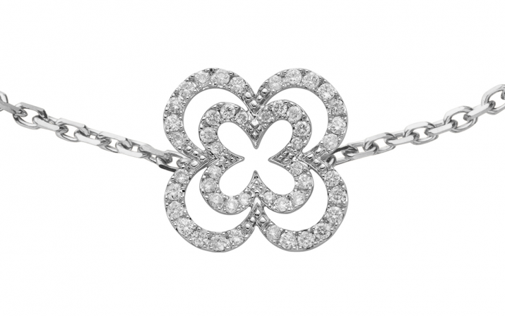 0.17克拉镂空四叶草白金手链 - Redline - 0++