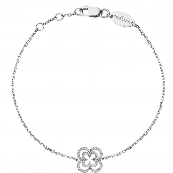 0.17克拉镂空四叶草白金手链 - Redline - 0++