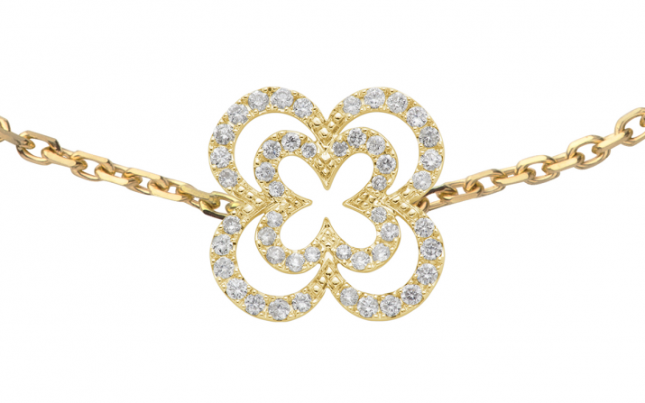 0.17克拉镂空四叶草黄金手链 - Redline - 0++