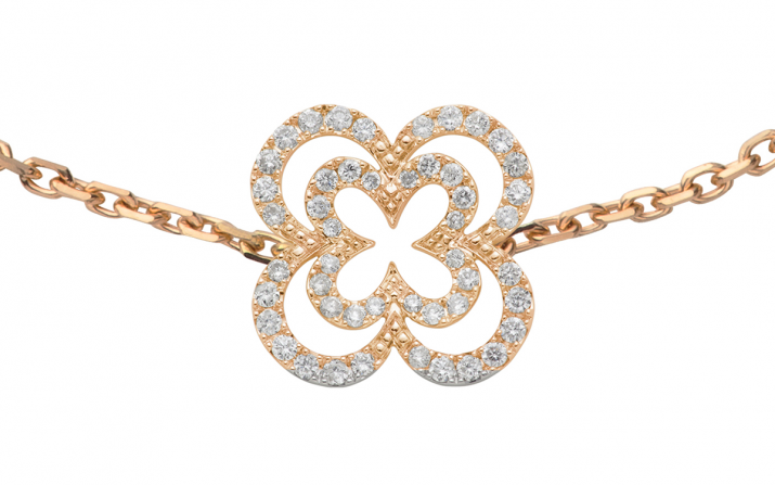 0.17克拉镂空四叶草玫瑰金手链 - Redline - 0++