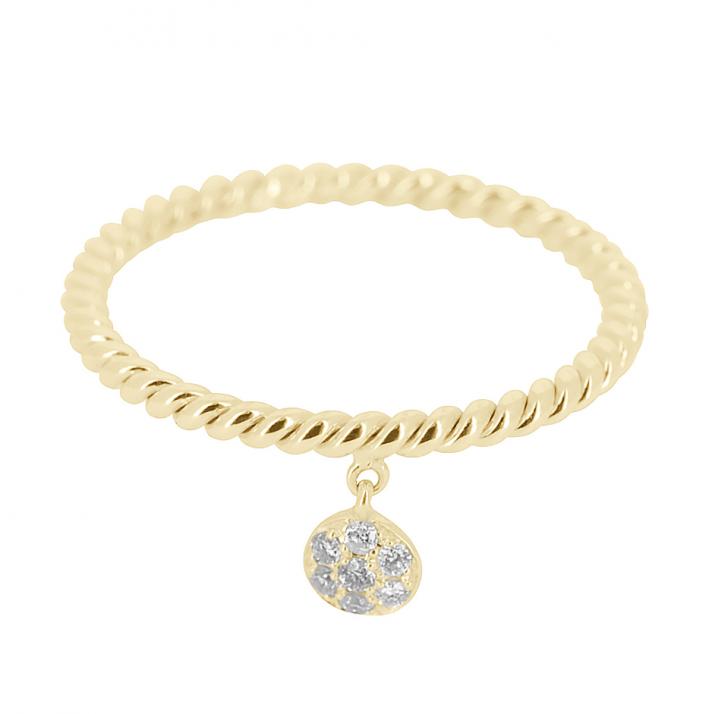 Very Nice 0.06克拉圆形钻石黄金戒指 - Redline - 0++