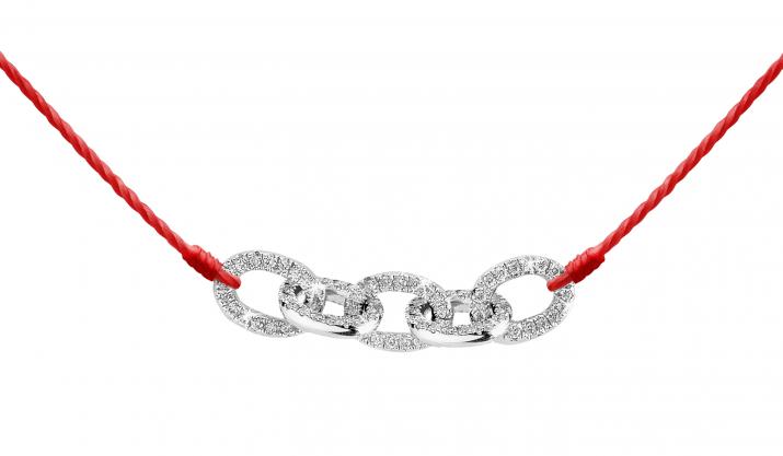String Necklace Sacré Pavé 5 White Gold RedLine Jewelry - Redline