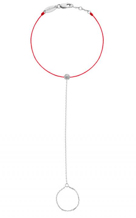 Bohemian Pure 0.10克拉圆形钻石白金绳制女士手链 - Redline