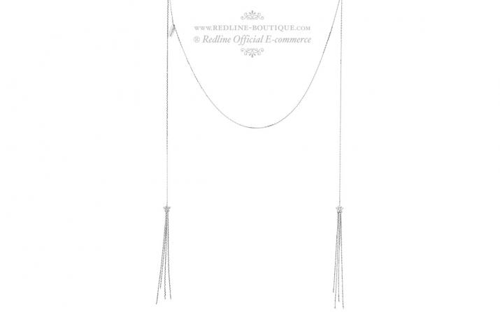 Nova Cravate 0.09克拉圆形钻石白金链制女士项链 - Redline