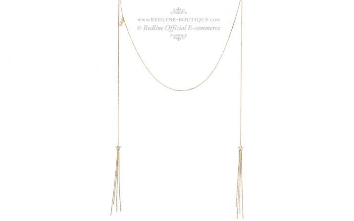 Nova Cravate 0.09克拉圆形钻石黄金链制女士项链 - Redline