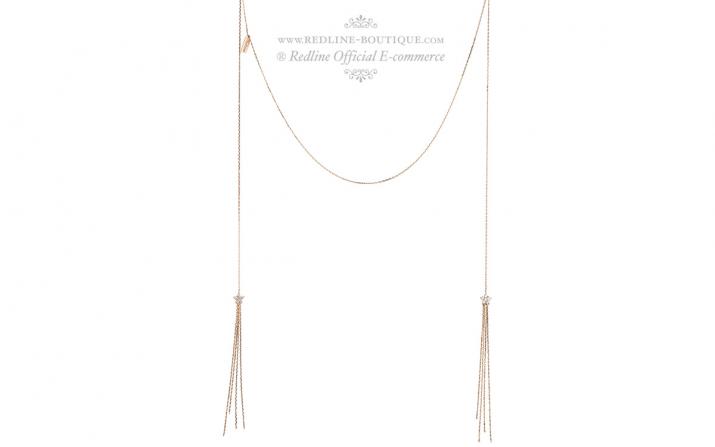 Nova Cravate 0.09克拉圆形钻石玫瑰金链制女士项链 - Redline