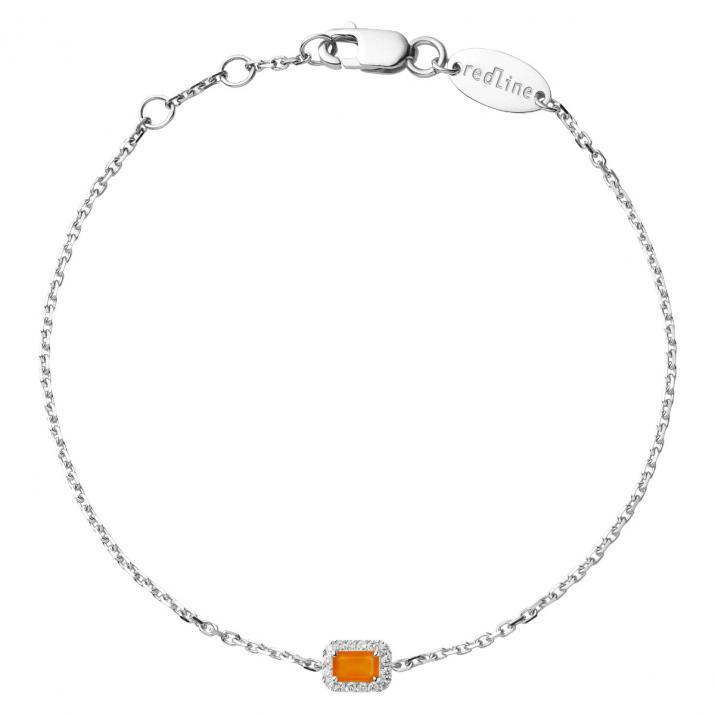 Promesse Cornaline 0.05克拉方形钻石白金链制女士手链 - Redline - 0++