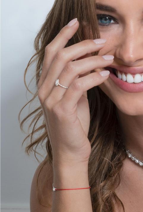 Tendresse 0.43克拉水滴形钻石玫瑰金戒指 - Redline - 0++