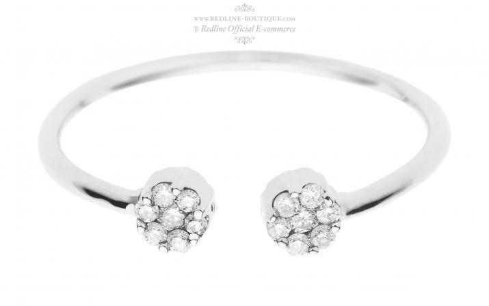 Si Audacieuse Illusion 0.10克拉圆形钻石白金戒指 - Redline - 0++