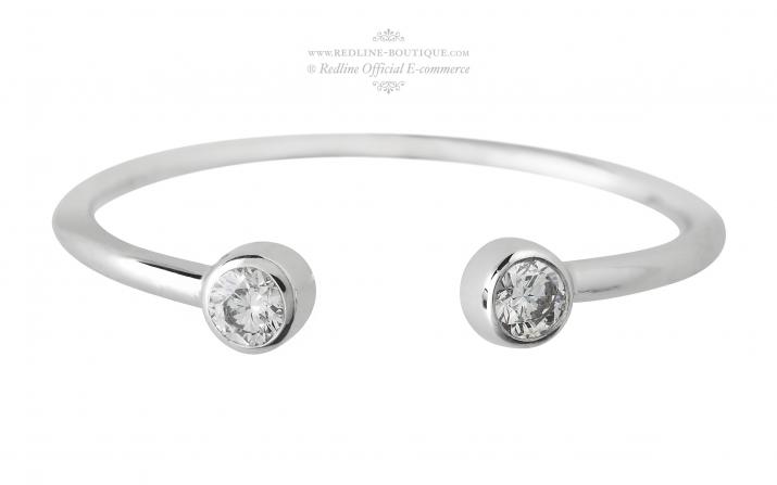 Si Audacieuse Bébé Pure 0.10克拉圆形钻石白金戒指 - Redline - 0++