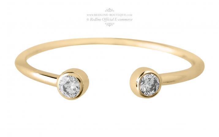 Si Audacieuse Bébé Pure 0.10克拉圆形钻石黄金戒指 - Redline - 0++