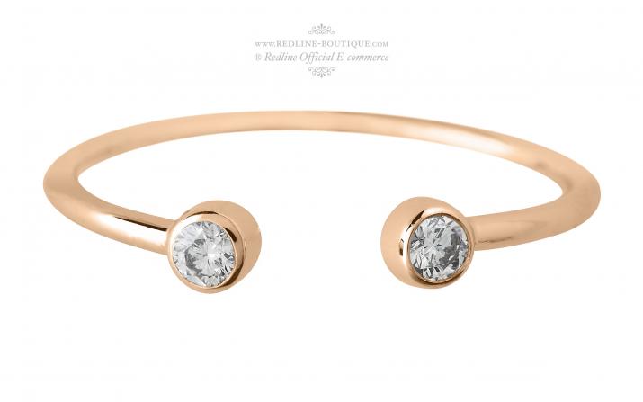 Si Audacieuse Bébé Pure 0.10克拉圆形钻石玫瑰金戒指 - Redline - 0++