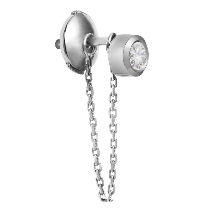 Pure钻石白金链条耳钉  - Redline - 0++