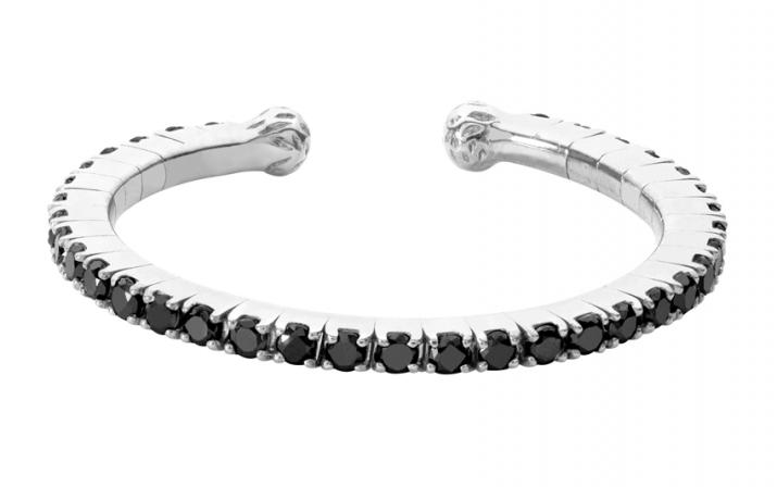 Black Duchesse 0.29克拉圆形黑钻白金戒指 - Redline - 0++