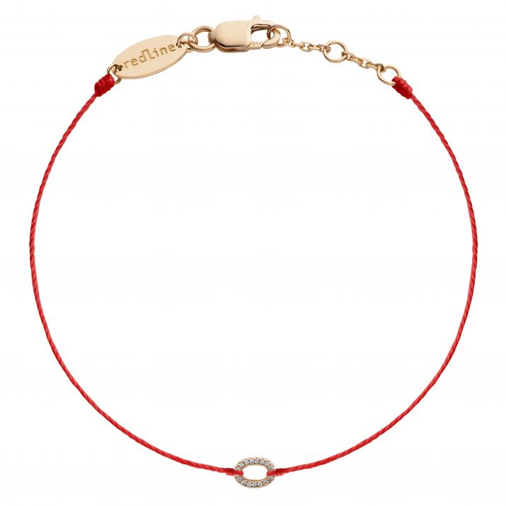 Mini Mini Sacré 0.04克拉圆形钻石玫瑰金绳制女士手链 - Redline - 0++