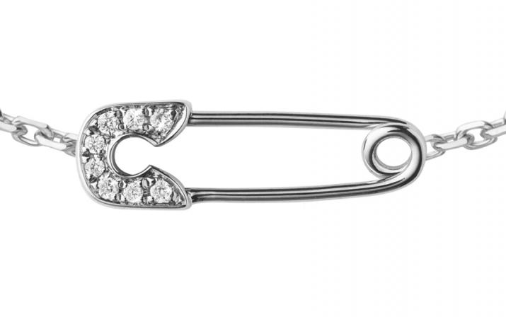 Ange 0.029克拉圆形钻石白金链制女士手链 - Redline - 0++