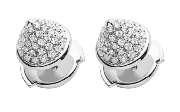 白金镶钻锥形耳钉 - Redline - 0++