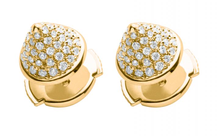 黄金镶钻锥形耳钉 - Redline - 0++