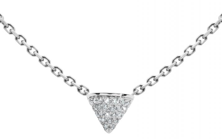 白金镶钻三角形项链 - Redline - 0++