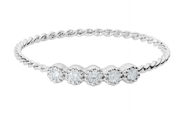 Prince Torsade 0.07克拉圆形钻石白金戒指 - Redline