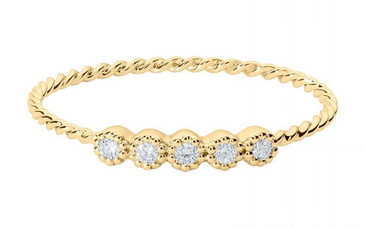 Prince Torsade 0.07克拉圆形钻石黄金戒指 - Redline