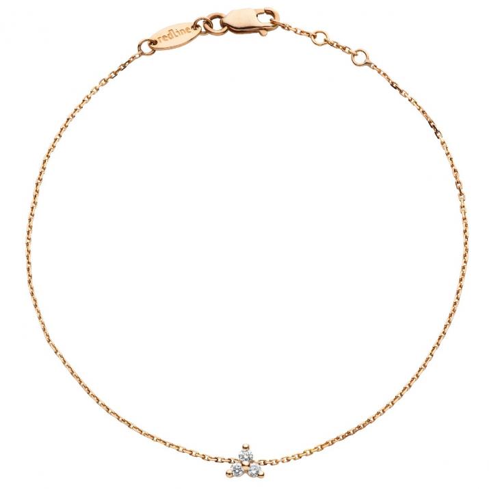 Glitter 0.043克拉圆形钻石玫瑰金链制女士手链 - Redline - 0++