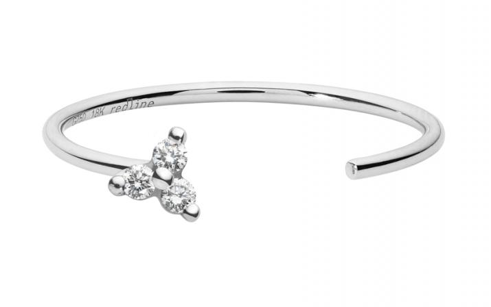 Glitter 0.42克拉圆形钻石白金开口戒指 - Redline - 0++