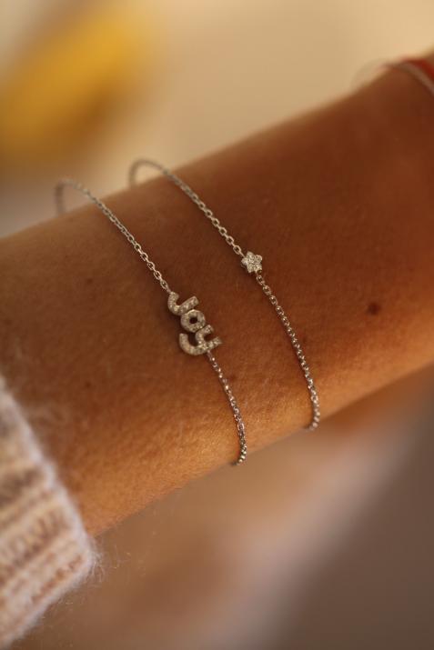 Chacha 0.05克拉圆形钻石白金链制女士手链 - Redline - 0++